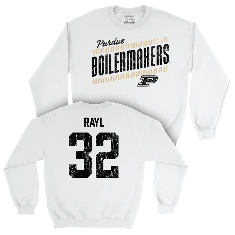 Men's Basketball White Slant Crew - Jace Rayl | #32