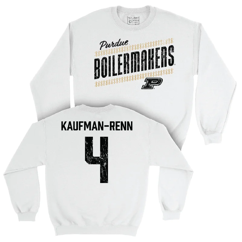 Men's Basketball White Slant Crew - Trey Kaufman-Renn | #4