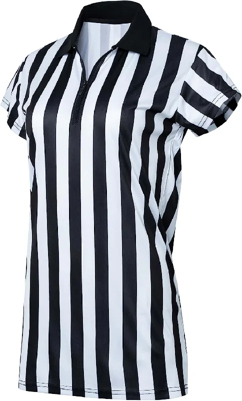 Murray Sporting Goods Women's Collared Black and White Stripe Referee Shirt