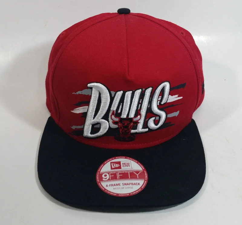 New Era 9Fifty Chicago Bulls NBA Basketball Sports Team Medium-Large A-Frame Snapback Hat Embroidered Raised Lettering