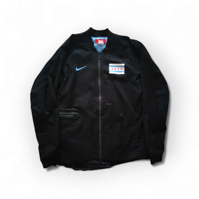 Nike Chicago Bulls City Edition Full Zip Jacket, Black, Size Medium