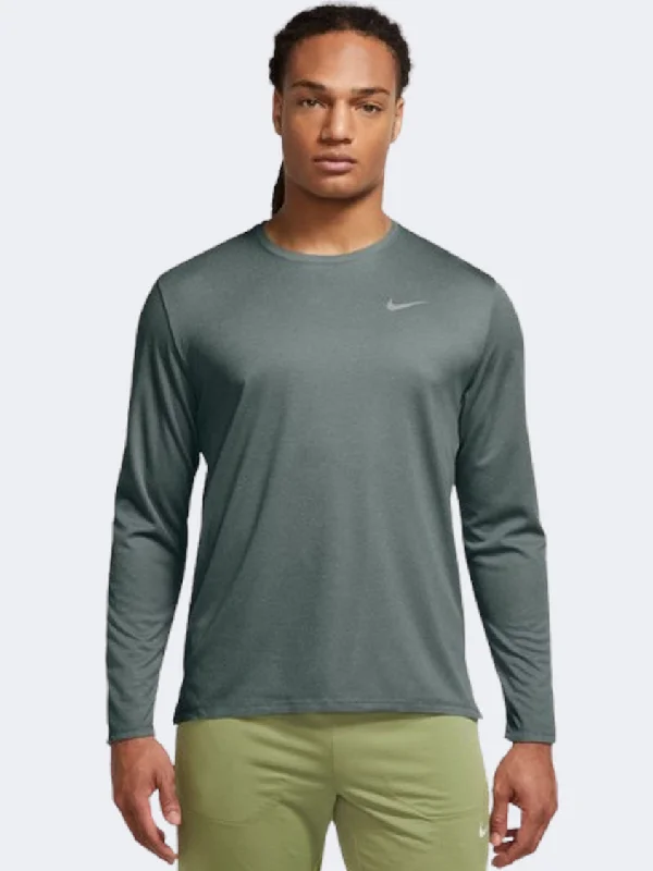 Nike Miler Men Running Long Sleeve Green/Reflec Silver