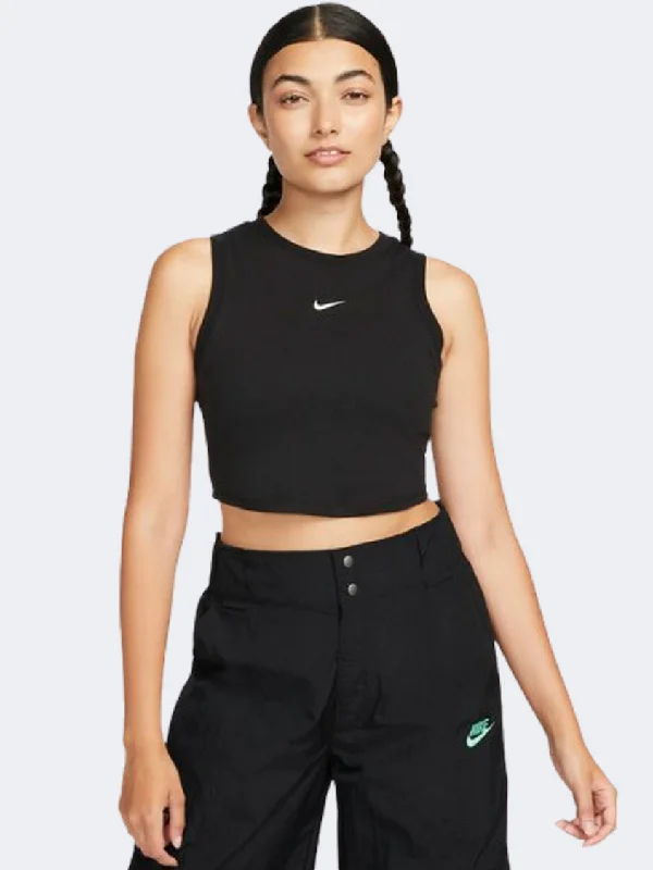 Nike Sportswear Essential Rib Chill Knit Women Lifestyle Tank Black/Sail