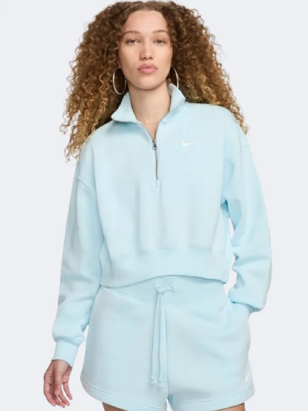 Nike Sportswear Phoenix Fleece Women Lifestyle Long Sleeve Glacier Blue/Sail