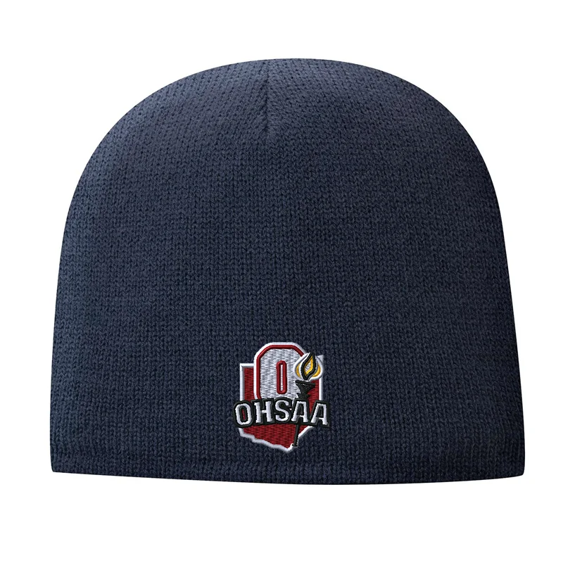 OHSAA Logo Navy Fleece Lined Baseball/Softball Beanie Cap