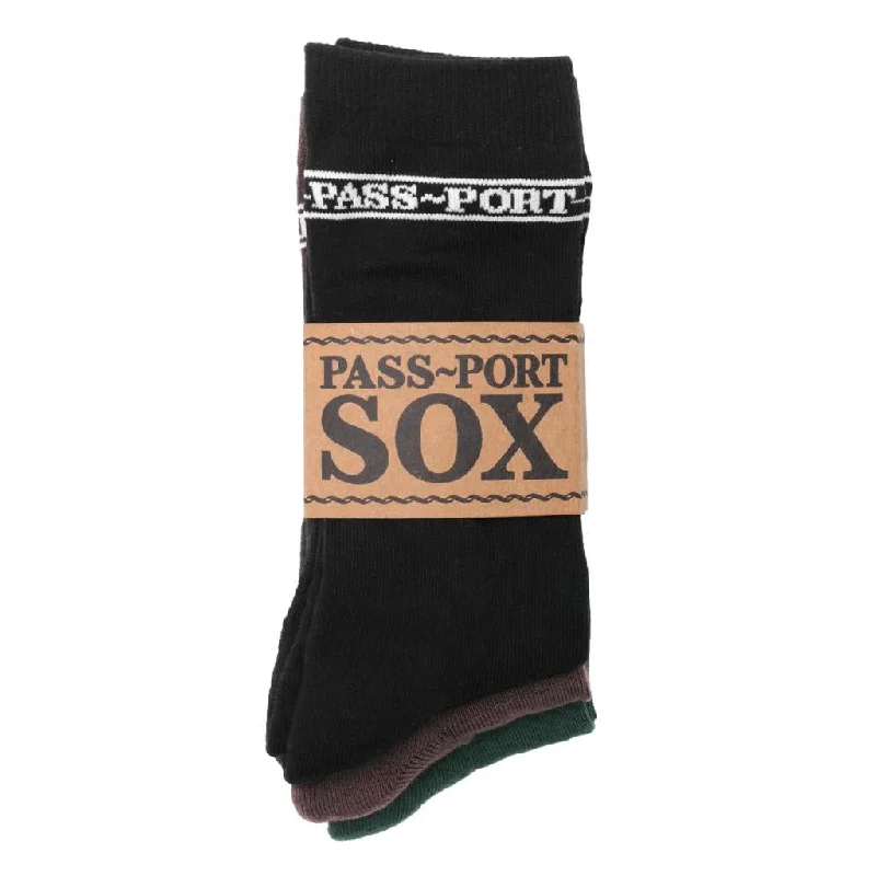 Pass-Port Sox 3 Pack Sock Black / Green / Choc