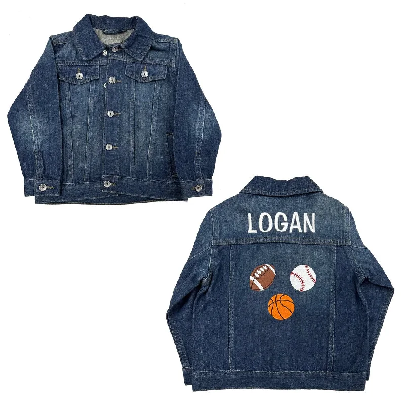 Personalized Emoji Unisex Denim Jacket - Sports