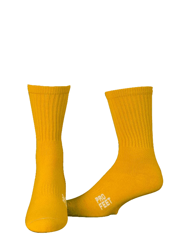 Pro Feet 385 Colored Crew Socks -- Gold