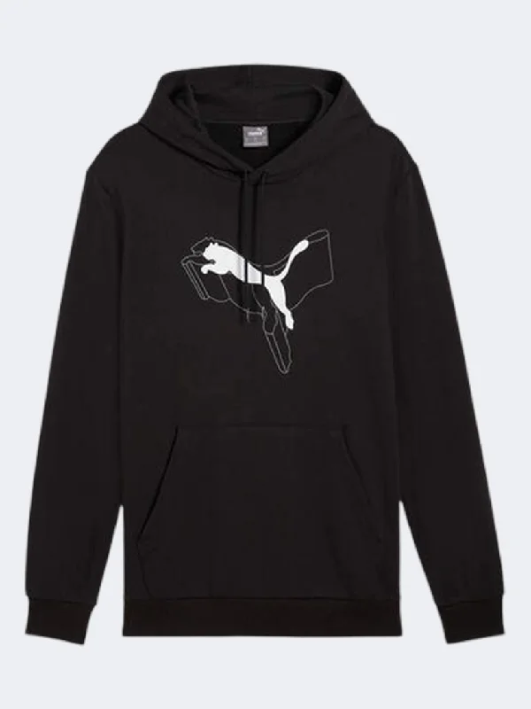 Puma Essentials Plus Logo Lab Cat Men Lifestyle Hoody Black