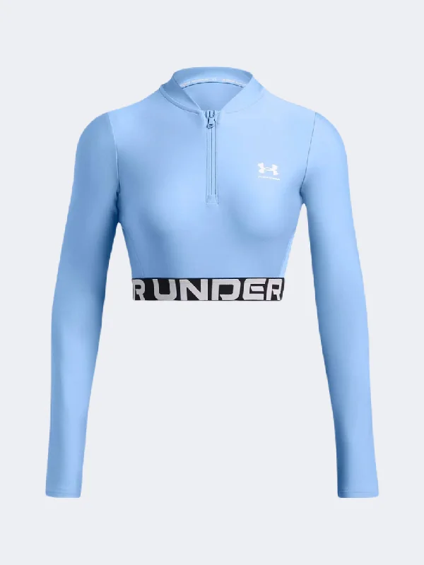 Under Armour Heatgear Rib 14 Women Training Long Sleeve Horizon Blue/White