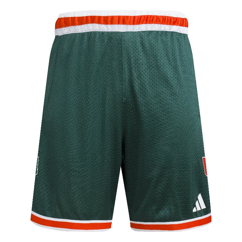 Miami Hurricanes adidas 2024 Swingman Mesh Basketball Shorts - Green