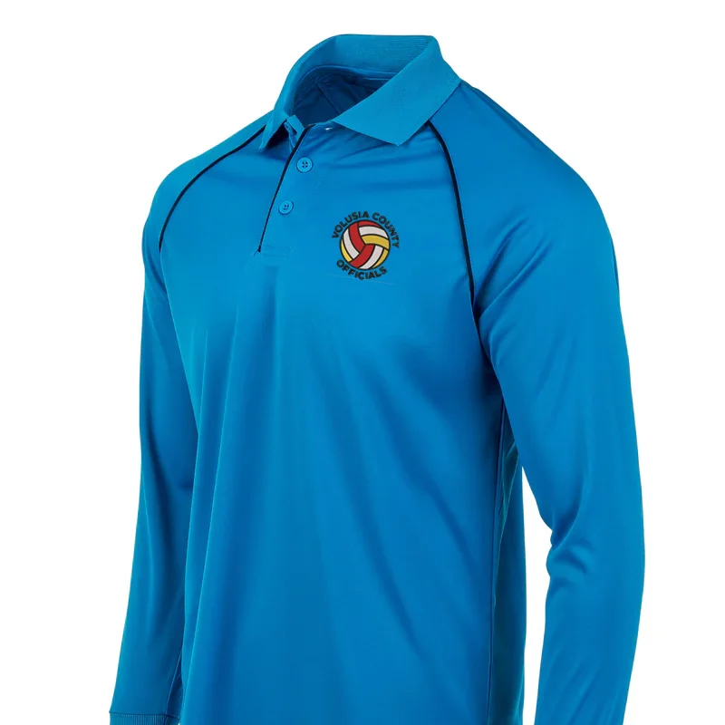 Volusia County Logo Long Sleeve Blue Volleyball Shirt