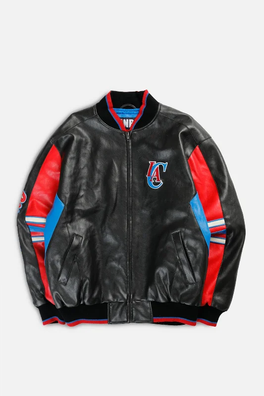 Vintage LA Clippers NBA Faux Leather Jacket - L