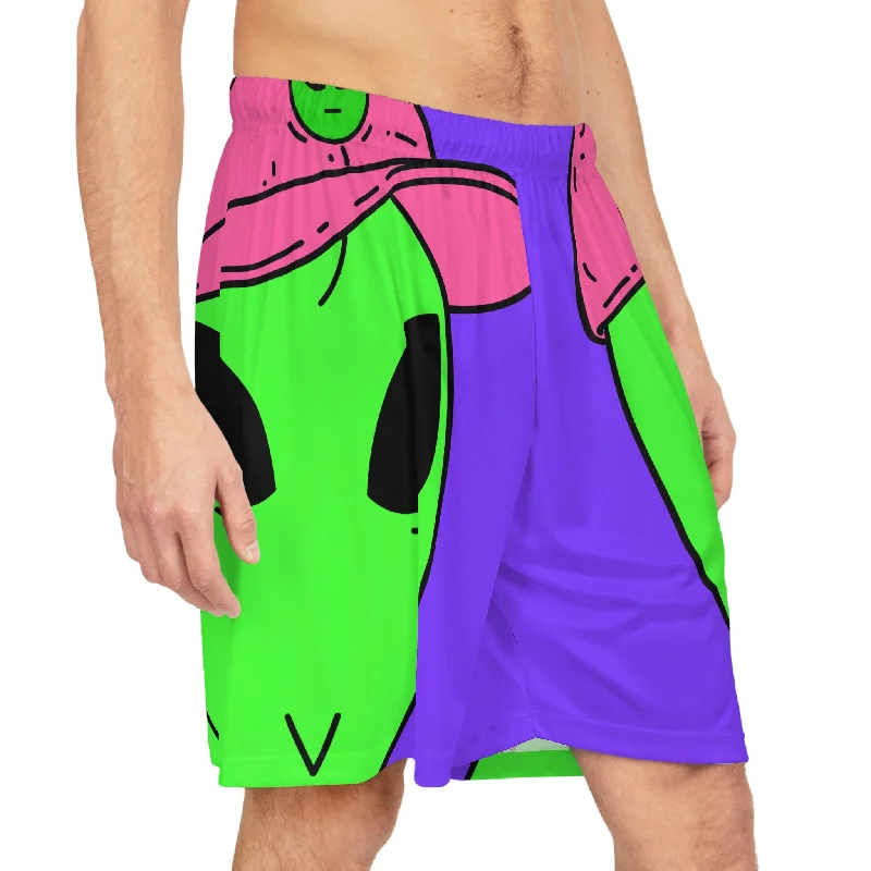 Visi Hat Visitor Green Alien Basketball Shorts (AOP)