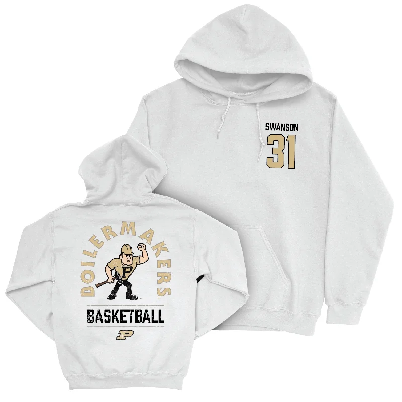 Women's Basketball White Mascot Hoodie - Sophie Swanson | #31