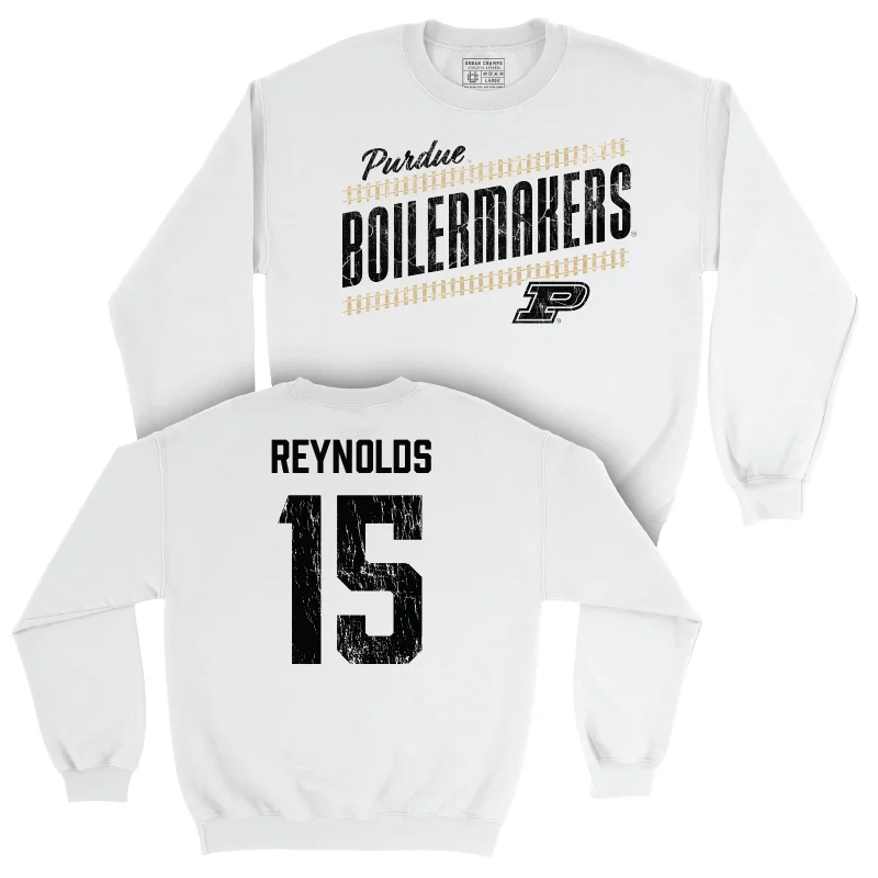 Women's Basketball White Slant Crew - Mila Reynolds | #15