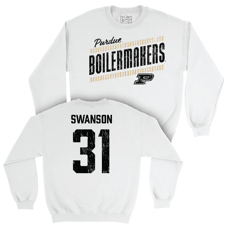 Women's Basketball White Slant Crew - Sophie Swanson | #31