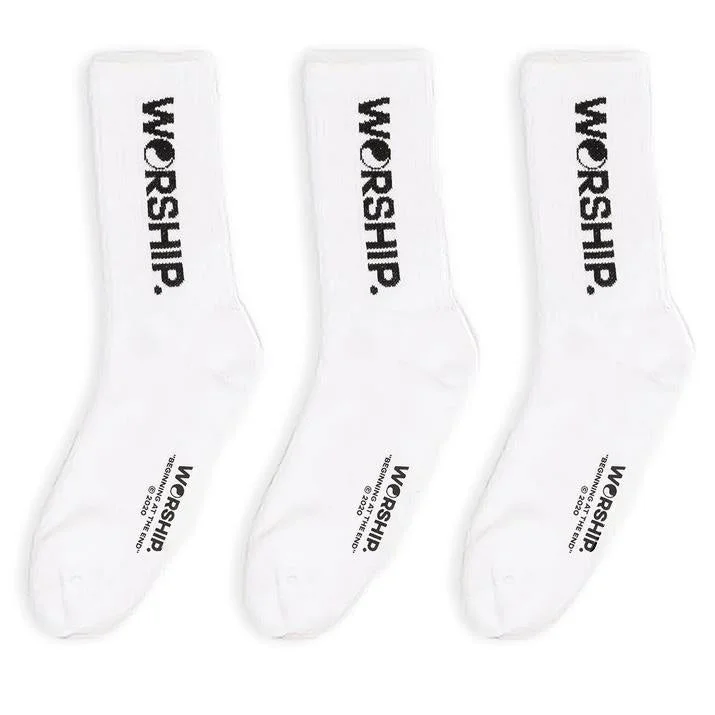 Worship Core Socks 3 Pack White