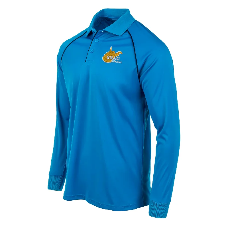 West Virginia SSAC Logo Long Sleeve Blue Volleyball Shirt