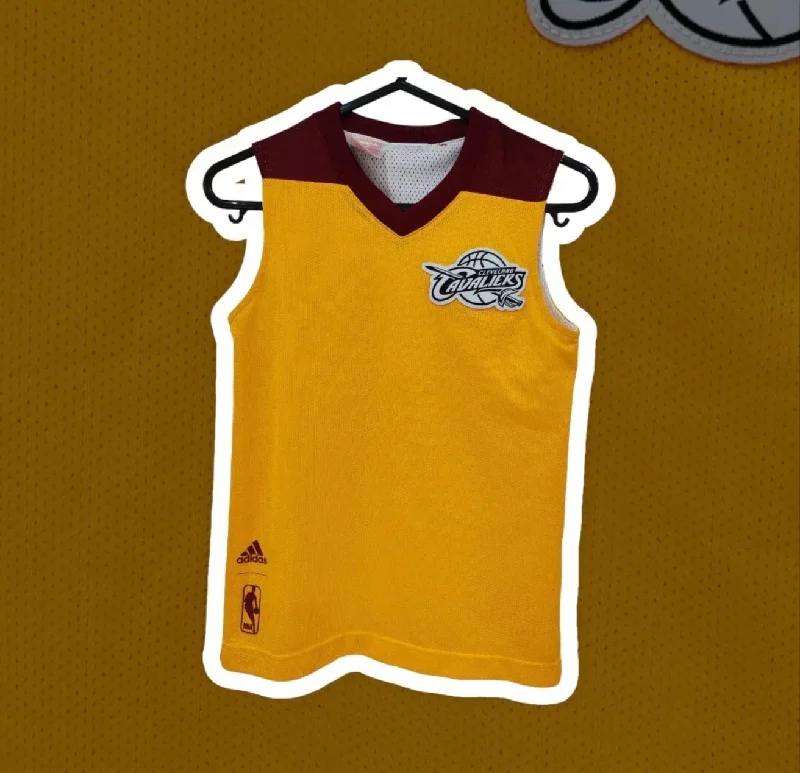 Youth Adidas Cleveland Cavaliers NBA Basketball Training Vest, Yellow, Size 9-10