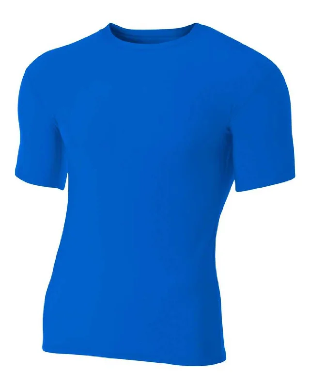 A4 N3130 Short Sleeve Compression Crew - Royal