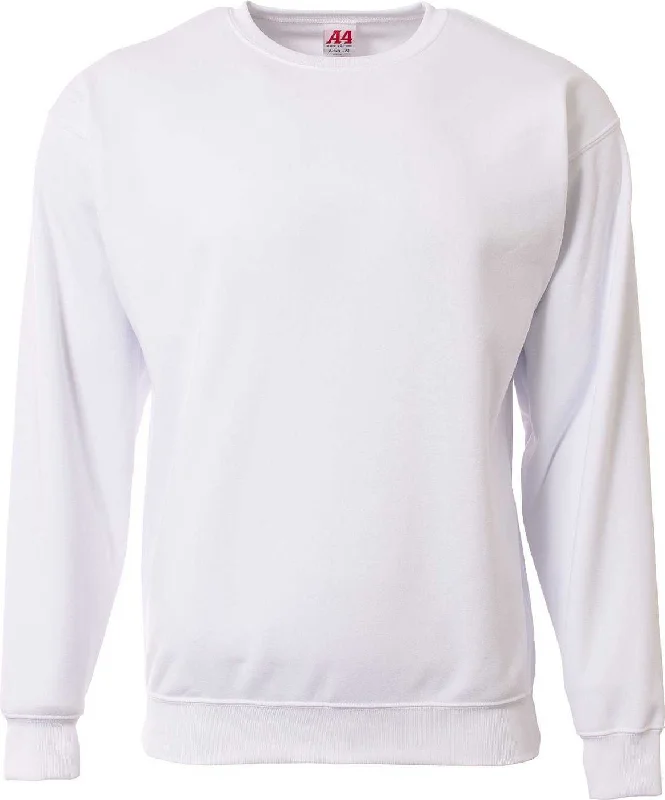 A4 N4275 Men's Sprint Tech Fleece Sweatshirt - White