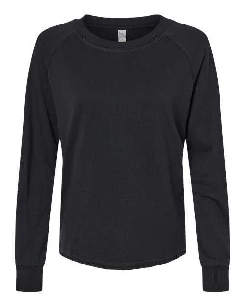 Alternative 8626 Womens Lazy Day Mineral Wash French Terry Sweatshirt - Black