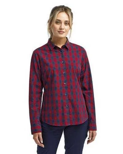 Artisan Collection by Reprime RP350 Ladies' Mulligan Check Long-Sleeve Cotton Shirt - Redark Navy