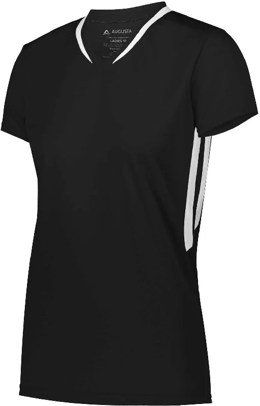 Augusta 1682 Ladies Full Force Short Sleeve Jersey - Black White