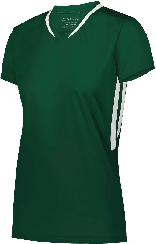 Augusta 1682 Ladies Full Force Short Sleeve Jersey - Dark Green White