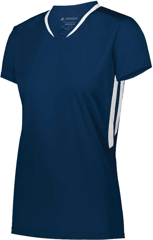 Augusta 1682 Ladies Full Force Short Sleeve Jersey - Navy White