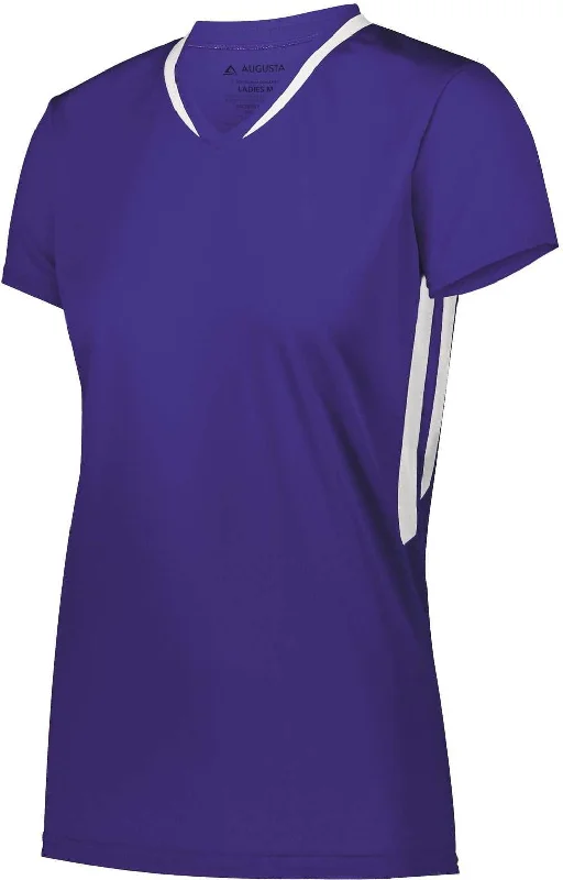 Augusta 1682 Ladies Full Force Short Sleeve Jersey - Purple White