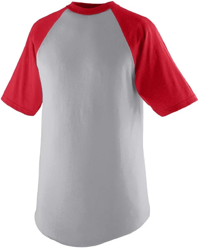 Augusta 423 Short Sleeve Baseball Jersey - Athletic Heather Red