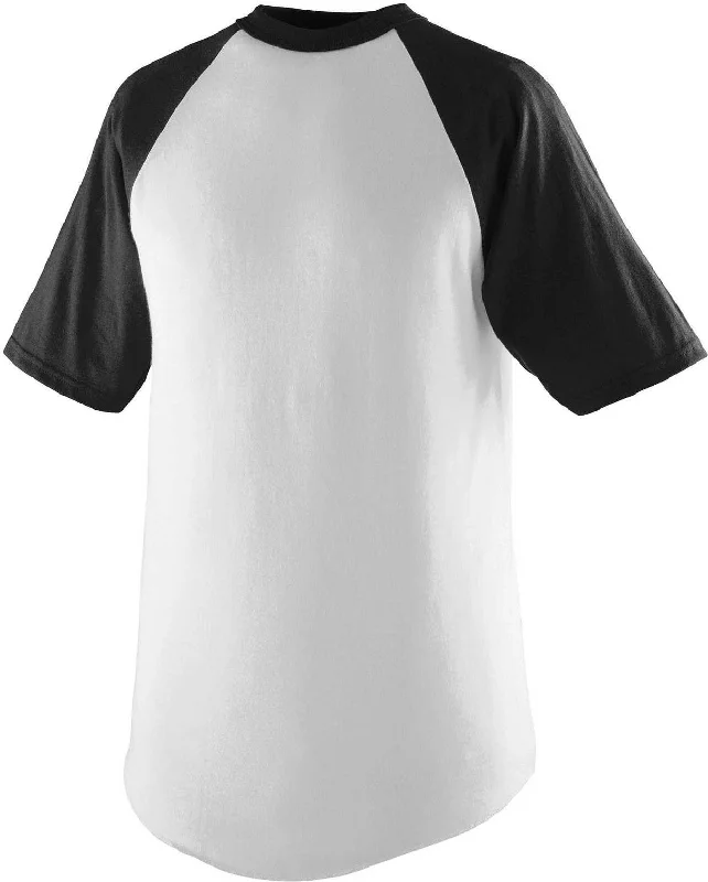 Augusta 423 Short Sleeve Baseball Jersey - White Black