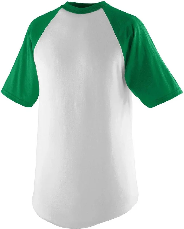 Augusta 423 Short Sleeve Baseball Jersey - White Kelly