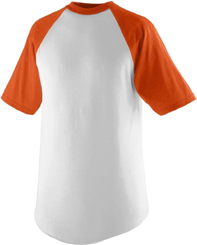 Augusta 423 Short Sleeve Baseball Jersey - White Orange