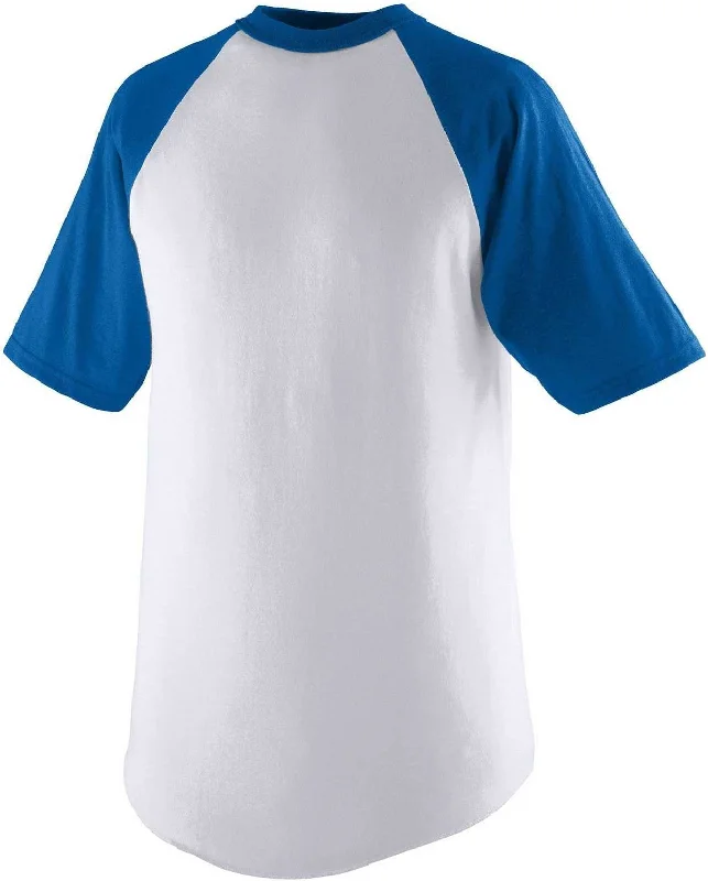 Augusta 423 Short Sleeve Baseball Jersey - White Royal