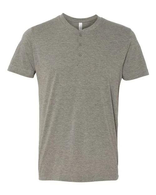 Bella + Canvas 3125 Short Sleeve Henley - Grey Triblend