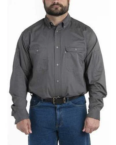 Berne SH21 Men's Utility Lightweight Canvas Woven Shirt - Titanium