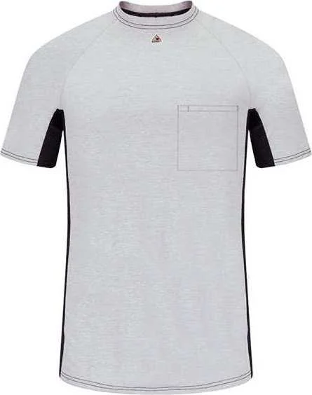 Bulwark MPS4 Short Sleeve FR Two-Tone Base Layer with Concealed Chest Pocket- EXCEL FR - Gray