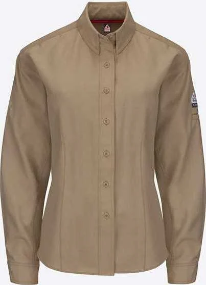 Bulwark QS41 Women's iQ Series Endurance Long Sleeve Shirt - Khaki