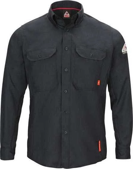 Bulwark QS50 iQ Series Long Sleeve Comfort Woven Lightweight Shirt - Navy