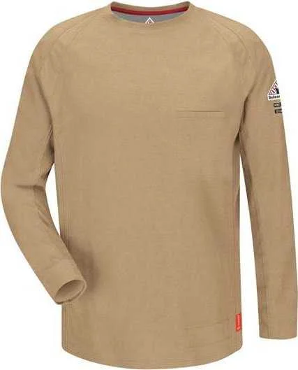 Bulwark QT32L Flame Resistant Long Sleeve Shirt - Long Sizes - Khaki