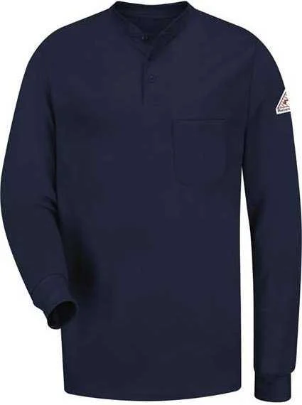 Bulwark SEL2 Long Sleeve Tagless Henley Shirt - Navy