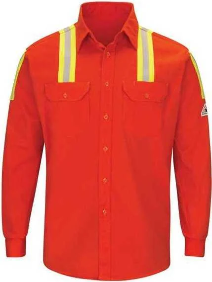 Bulwark SLATORL Enhanced Visibility Long Sleeve Uniform Shirt - Long Sizes - Orange