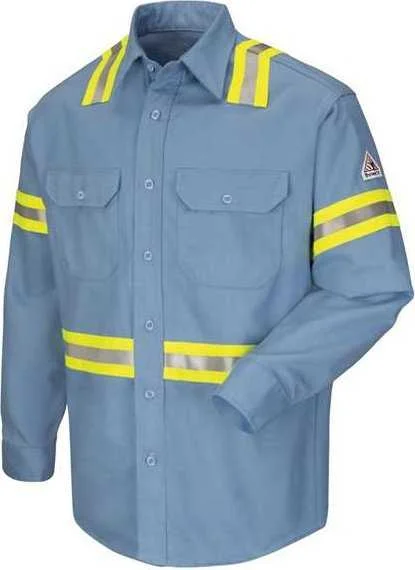 Bulwark SLDTL Enhanced Visibility Uniform Shirt - Long Sizes - Light Blue