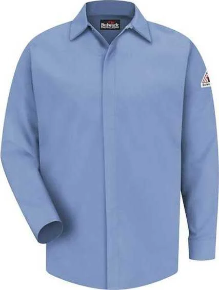 Bulwark SLS2 Concealed-Gripper Pocketless Work Shirt - Light Blue