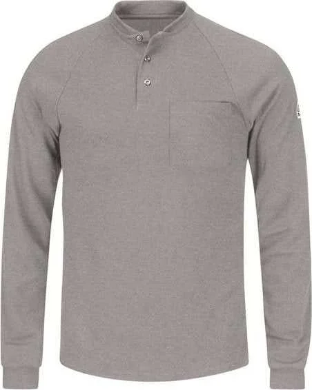 Bulwark SML2 Long Sleeve Henley Shirt- CoolTouch2 - Gray