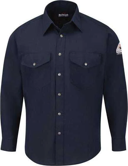 Bulwark SNS2 Snap-Front Uniform Shirt - Nomex IIIA - 4.5 oz. - Navy