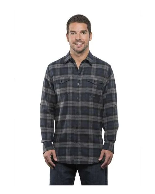 Burnside 8210 Yarn-Dyed Long Sleeve Flannel Shirt - Navy